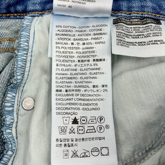 Levi's Embroidered Cutoff Shorts High Rise Denim - Picture 4 of 6